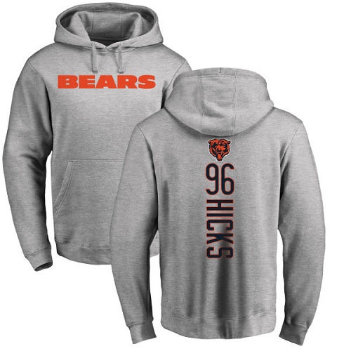 Chicago Bears Men Ash Akiem Hicks Backer NFL Football #96 Pullover Hoodie Sweatshirts->chicago bears->NFL Jersey